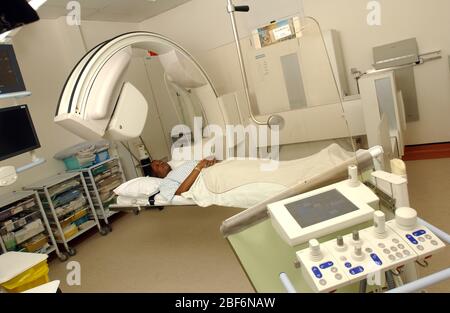 Barium meal, a procedure in which radiographs of the esophagus, stomach and duodenum are taken after barium sulfate is ingested by a patient. Barium m Stock Photo