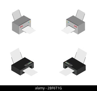 isometric printer icon illustrated in vector on white background Stock Vector