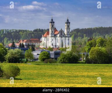 Benedictine abbey in Ottobeuren, Germany, Bavaria, Swabia, Allgaeu Stock Photo