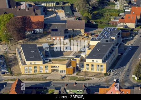 , retirement home Saint Josef at Muensterstrasse in Hamm-Koetterberg, 21.04.2016, aerial view, Germany, North Rhine-Westphalia, Ruhr Area, Hamm