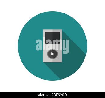 mp3 player icon illustrated in vector on white background Stock Vector