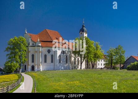 Wieskirche Pilgrimage Church, Germany, Bavaria, Steingaden, Pfaffenwinkel Stock Photo