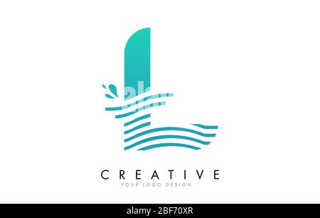 G Letter Logo with Waves and Water Drops Design Vector Illustration ...