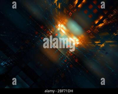 Light at the end of the tunnel - abstract digitally generated 3d illustration Stock Photo