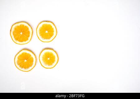 Composition with ripe lemons on white background Stock Photo