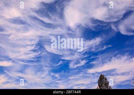 Cirrus Clouds over Lincolnshire Stock Photo