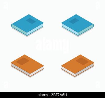 isometric book icon illustrated in vector on white background Stock Vector