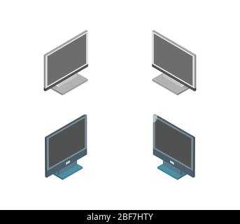 isometric television icon illustrated in vector on white background Stock Vector
