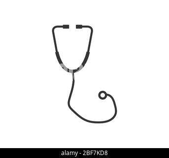 stethoscope icon illustrated in vector on white background Stock Vector