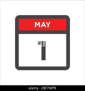 May 1 calendar icon - day of month Stock Vector