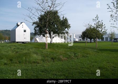 Diogene Retreat Cabin Hut House Vitra Campus, Charles-Eames-Strabe 2, 79576 Weil am Rhein, Germany by Renzo Piano Building Workshop Stock Photo