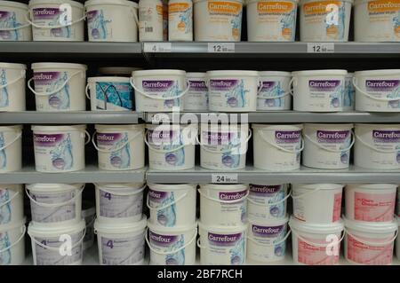 Carrefour,Chlorine disinfection Stock Photo