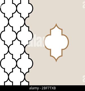Arabic lantern shapes tile symbol frame or logo. Stock Vector