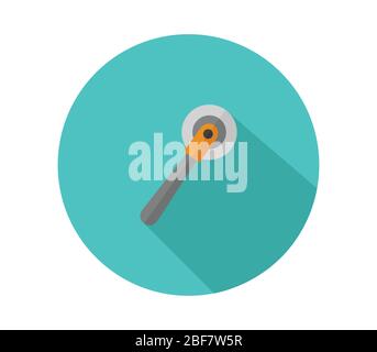 pizza cutter icon illustrated in vector on white background Stock Vector