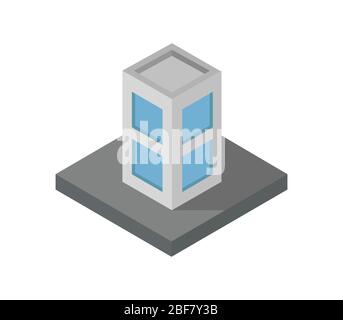 isometric skyscraper icon illustrated in vector on white background Stock Vector