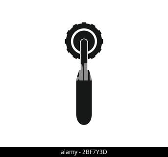 pizza cutter icon illustrated in vector on white background Stock Vector