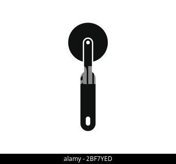 pizza cutter icon illustrated in vector on white background Stock Vector