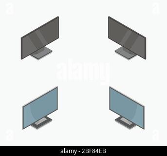isometric television icon illustrated in vector on white background Stock Vector