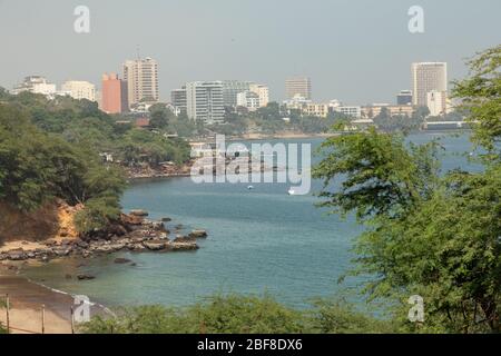 Dakar coastline, beach and vegetation. Dakar. Senegal. West Africa. Stock Photo