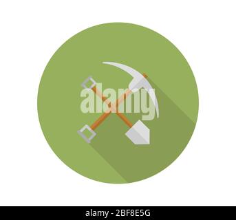 pickaxe and shovel icon illustrated in vector on white background Stock Vector