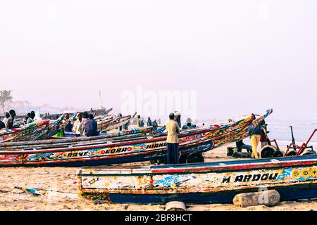 KAYAR, SENEGAL - NOVEMBER 14, 2019: Traditional fishing village of Kayar, Senegal. West Africa. Stock Photo