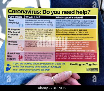 coronavirus,covid-19 Government public information leaflet Stock Photo