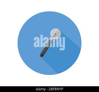 pizza cutter icon illustrated in vector on white background Stock Vector