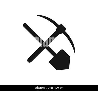 pickaxe and shovel icon illustrated in vector on white background Stock Vector