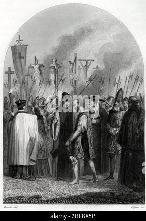 An auto-da-fé, the ritual of public penance, Inquisition punishment ...