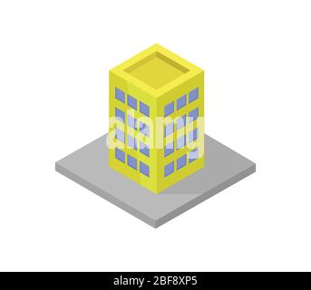 isometric skyscraper icon illustrated in vector on white background Stock Vector