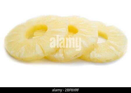 Pineapple rings isolated on white background Stock Photo
