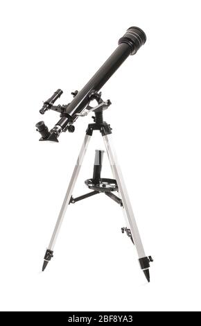 Modern telescope on white background Stock Photo