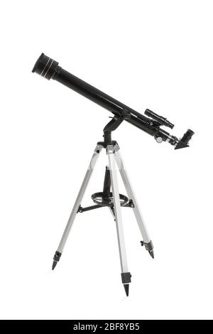 Modern telescope on white background Stock Photo