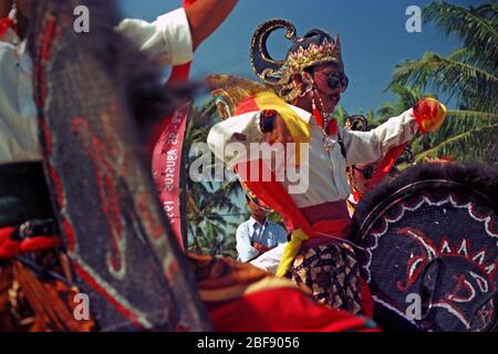 'Kuda lumping' performance during 1997 the Kalianda Festival in Lampung province, Indonesia. Stock Photo