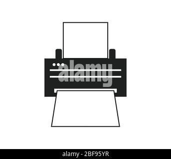 printer icon illustrated in vector on white background Stock Vector