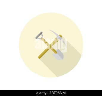 pickaxe and shovel icon illustrated in vector on white background Stock Vector