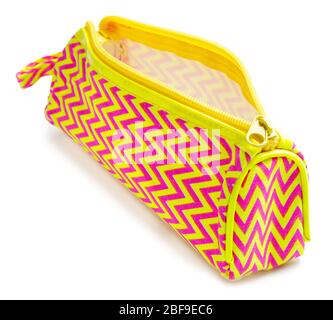 Pencil bag on white background Stock Photo