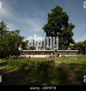 Wendover Woods Visitors Centre. Wendover Woods Visitor Centre, Aylesbury, United Kingdom. Architect: Re-Format, 2018. Stock Photo