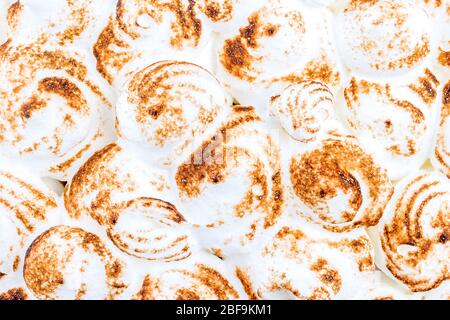Top view on sweet meringue cake tart background. Stock Photo