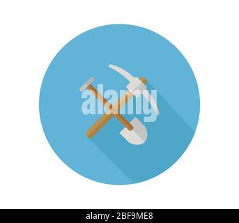 pickaxe and shovel icon illustrated in vector on white background Stock Vector