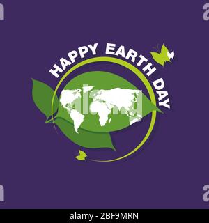 Happy Earth Day Banner - Save The Planet Stock Photo