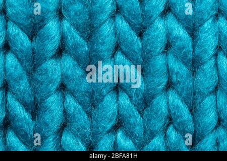Blue knit sweater texture macro background Stock Photo