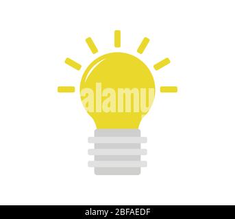 light bulb icon illustrated in vector on white background Stock Vector
