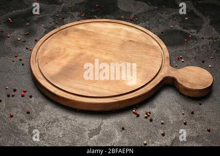 Wooden board on dark background Stock Photo