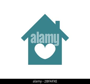 house heart icon illustrated in vector on white background Stock Vector ...