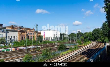 HAMBURG, GERMANY - July 21, 2019 rails near Hamburg central station Stock Photo