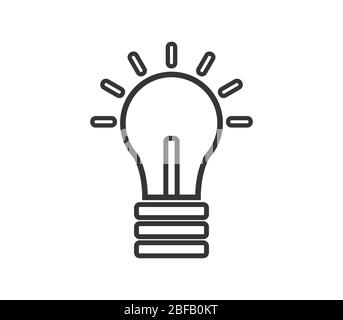 light bulb icon illustrated in vector on white background Stock Vector