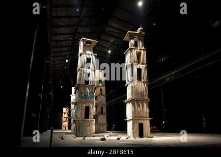 The Seven Heavenly Palaces, a site-specific  installation at Hangar Bicocca in Milan (Italy),  one of the most important works by artist Anselm Kiefer Stock Photo