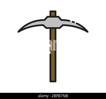 pickaxe icon illustrated in vector on white background Stock Vector