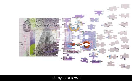 5 Kuwaiti dinar banknote puzzle. Kuwaiti dinar is the ...